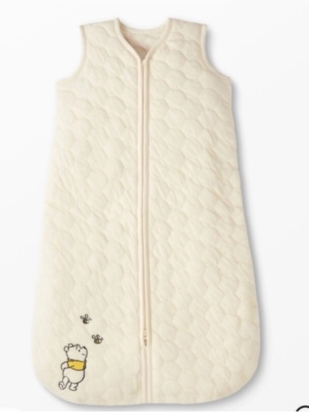 Hanna Andersson Cream Quilted Sleep Sack with Winnie the Pooh Embroidery